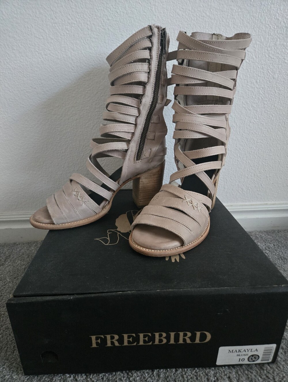 Freebird Makayla Blush Strappy Gladiator Sandals